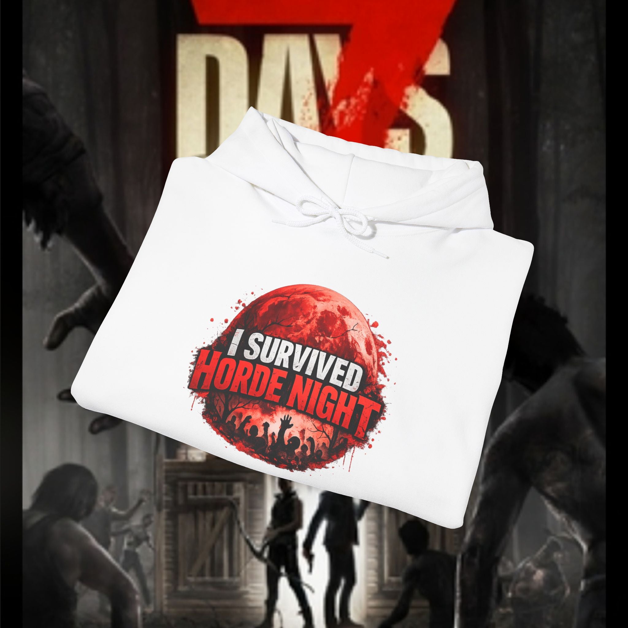 I Survived Horde Night Hoodie — Zombie Apocalypse Graphic Sweatshirt