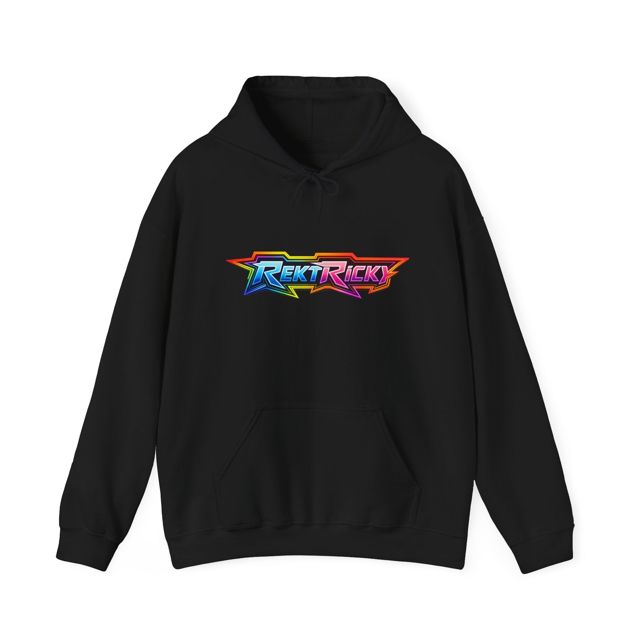 RexTricky Retro Neon Logo Hoodie — Colorful 80s-Inspired Streetwear