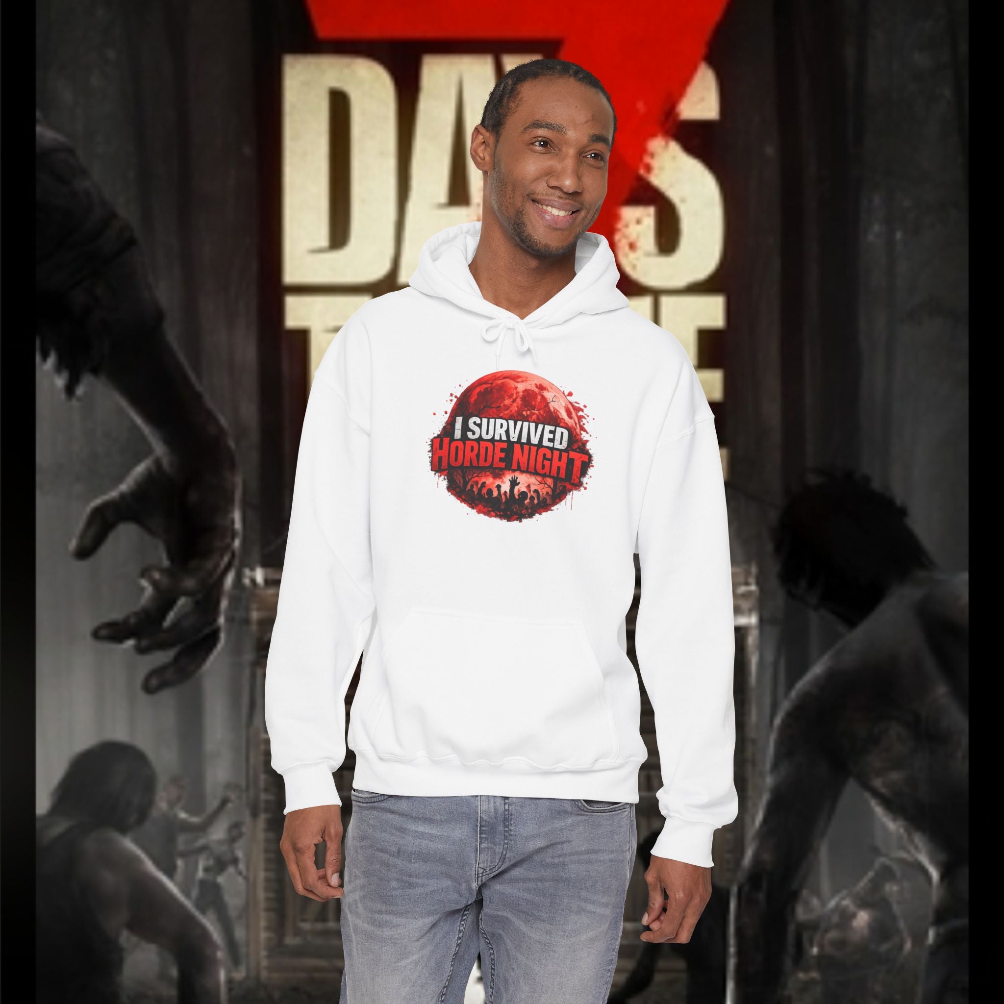 I Survived Horde Night Hoodie — Zombie Apocalypse Graphic Sweatshirt