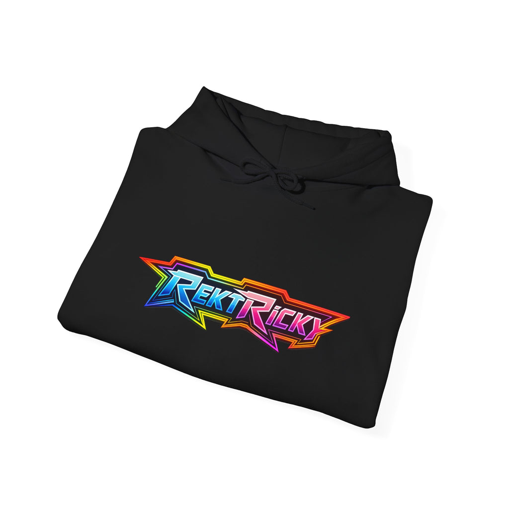 RexTricky Retro Neon Logo Hoodie — Colorful 80s-Inspired Streetwear