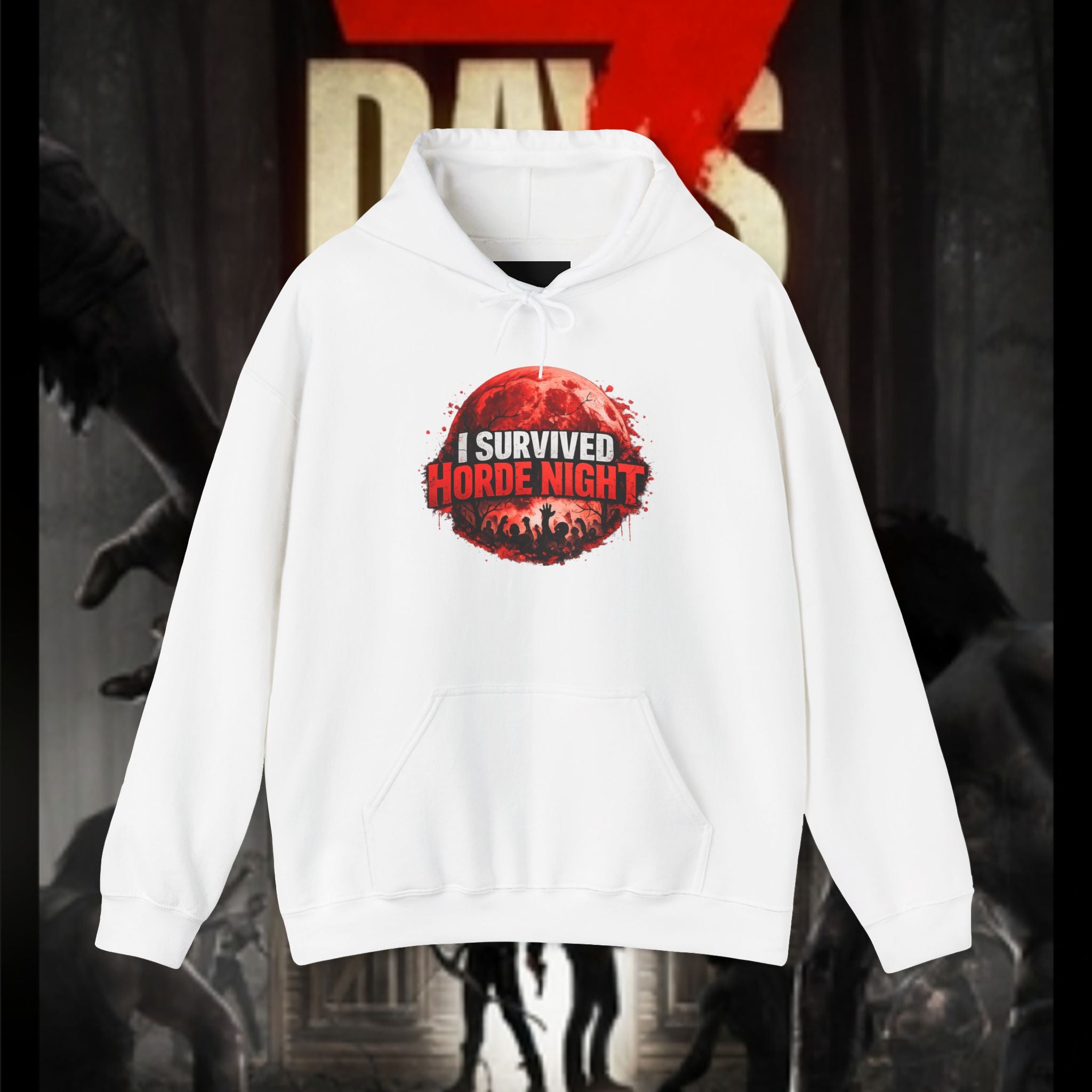 I Survived Horde Night Hoodie — Zombie Apocalypse Graphic Sweatshirt