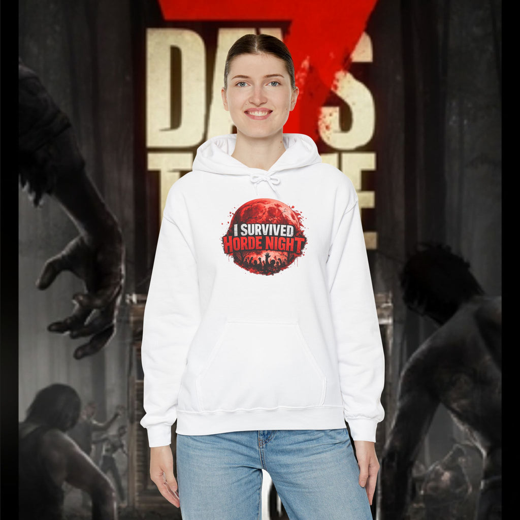I Survived Horde Night Hoodie — Zombie Apocalypse Graphic Sweatshirt