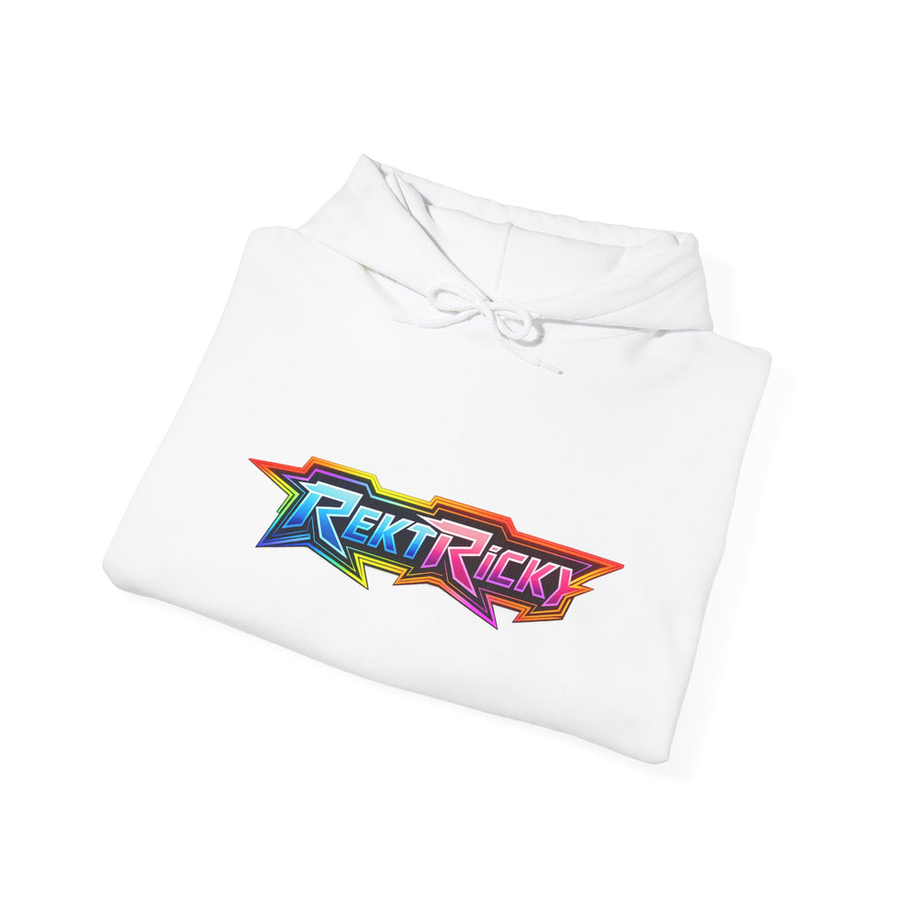RexTricky Retro Neon Logo Hoodie — Colorful 80s-Inspired Streetwear