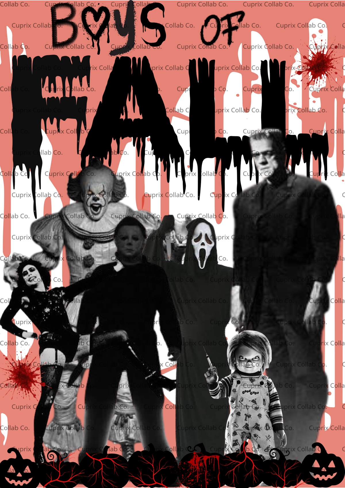 Boys of Fall Horror Digital Download | Halloween Horror PNG | Spooky Fall Sublimation Design